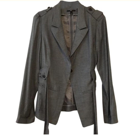 Hugo Boss Grey Belted Blazer Jacket Size 6