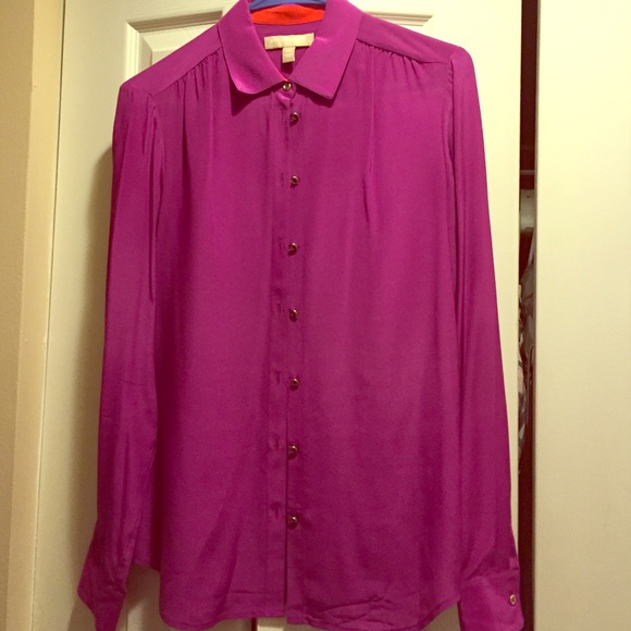 fuchsia and orange silky dress shirt! - Picture 1 of 3