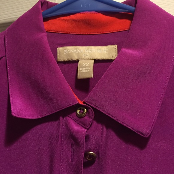 fuchsia and orange silky dress shirt! - Picture 2 of 3