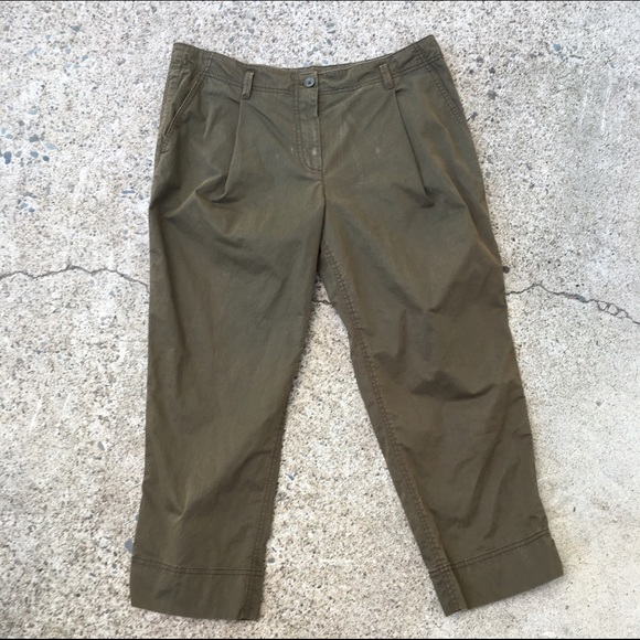 DKNY Pure - Olive Green Pleated Pants Size 14