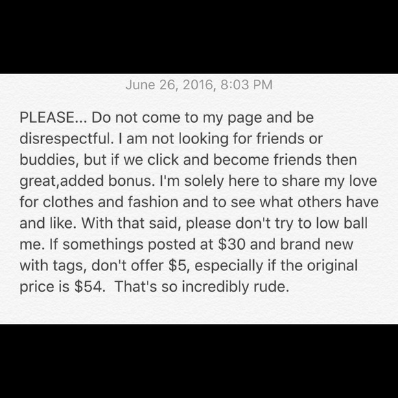 Let's respect each other