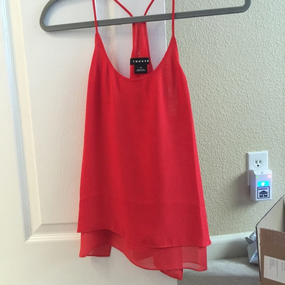 Trouble Bright Coral Cami Blouse