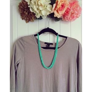 Teal shell beaded necklace