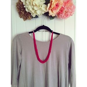 Vibrant pink shell beaded necklace