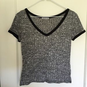 Summery Salt & Pepper V-Neck