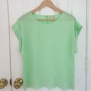J. Crew Scallop Top
