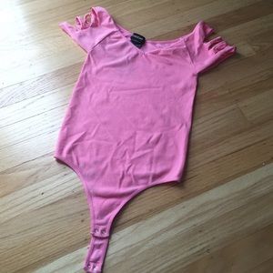 Bebe v-neck cutout bodysuit