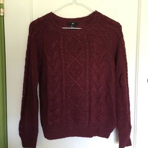 Beautiful Burgundy Cableknit Sweater