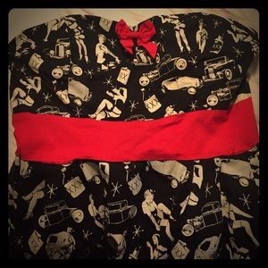 Stunning sweetheart strapless rockabilly dress