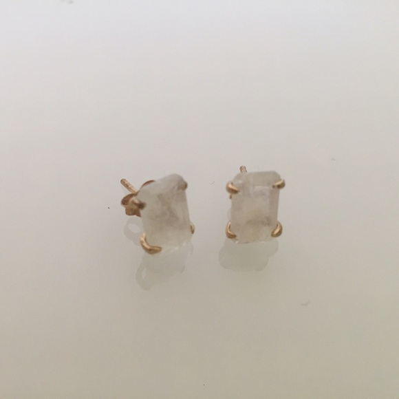 Anthropologie Quartz Studs Earrings Gold