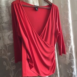 Vintage Moda International Faux Wrap Top L EUC