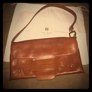 Camel Brown Kate Spade Leather Convertible Clutch