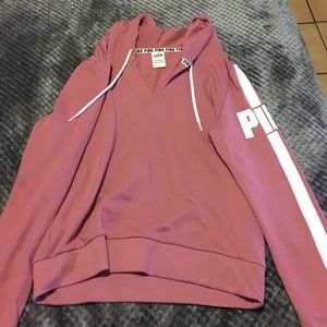 Pink V-Neck Hoodie