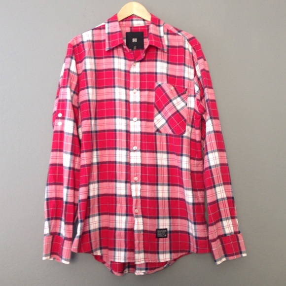 Krew Men's Plaid Collared Button Down