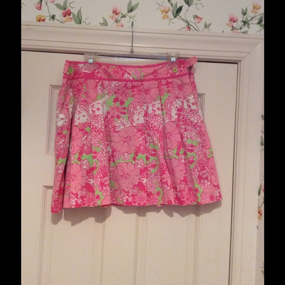 Pink patterned skirt