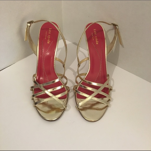 Kate Spade Gold Strappy heels
