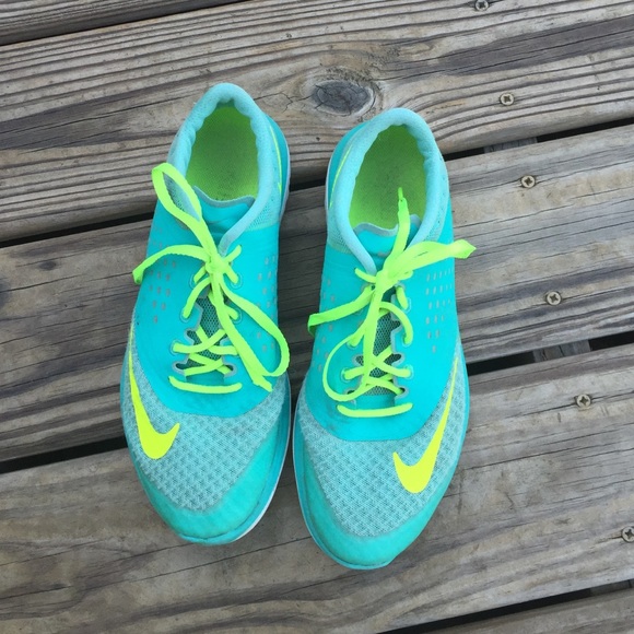 Blue and yellow nikes