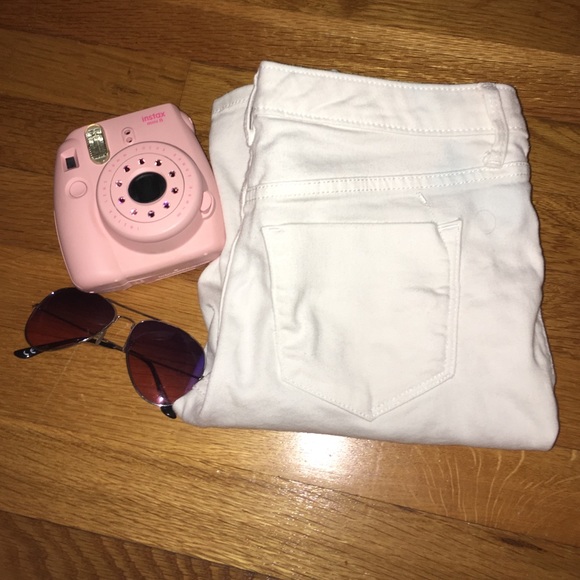 brand new white denim jeans