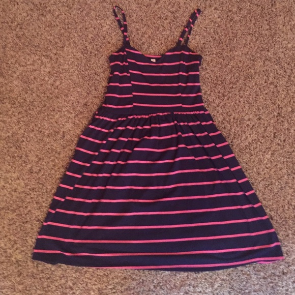 *BUNDLED* Navy and pink striped dress