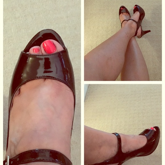 Black patten leather shoes