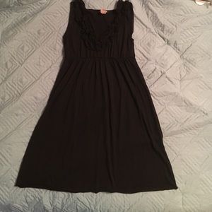 Black dress with ruffle top