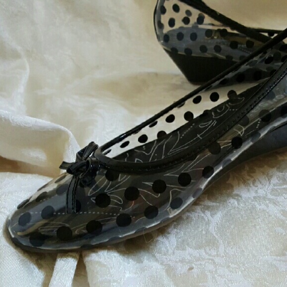 Dollhouse clear polka-dot flats ballet style shoes