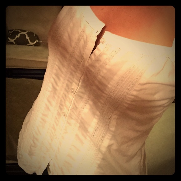 White Lace Trim Tank Top