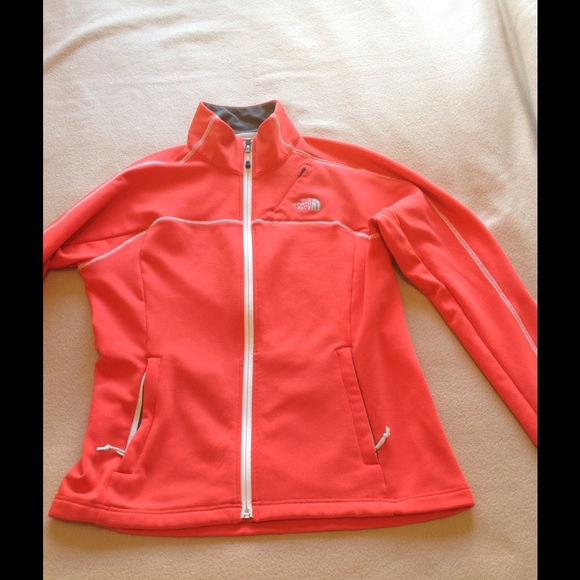 Coral/Orange Softshell North Face Jacket