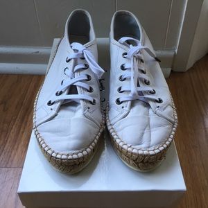 Theory white leather espadrille sneakers