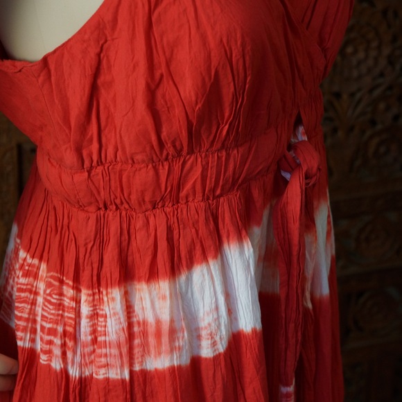 Metro 7 red & white tie dye maxi dress, size 10 - Picture 4 of 4