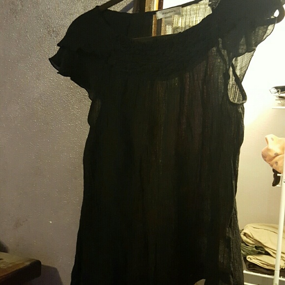 Dressbarn XL Sheer Black Top