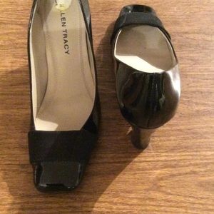 Heel patent shoes worn over little very good cond