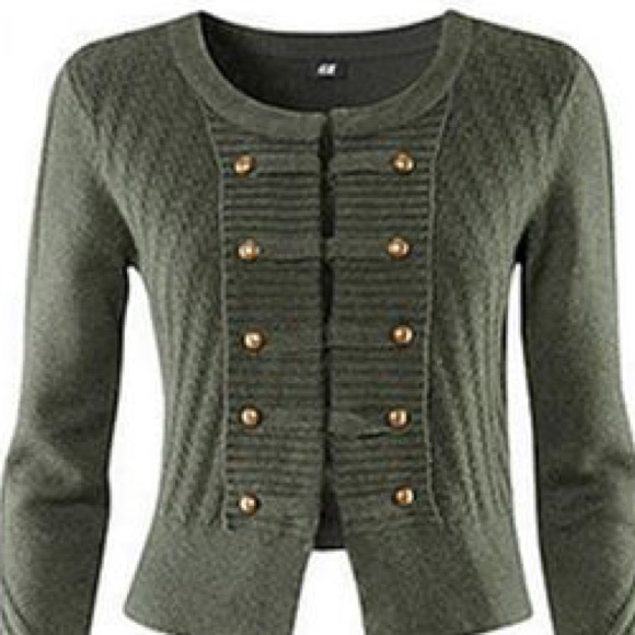 military green cardigan