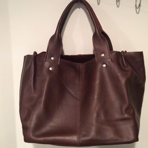 Brown Italian Leather Oversize Bag
