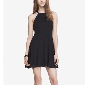 Express Fit and Flare Halter Dress - BLACK