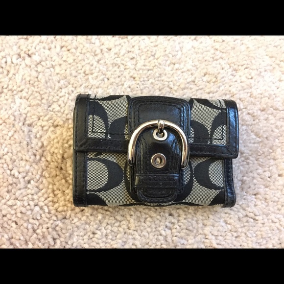 Black/Gray Coach Jacquard Wallet