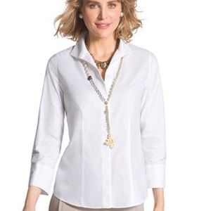Chico's Celisa White Button-Down Shirt