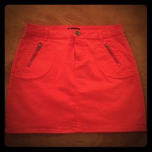 Orange mini skirt