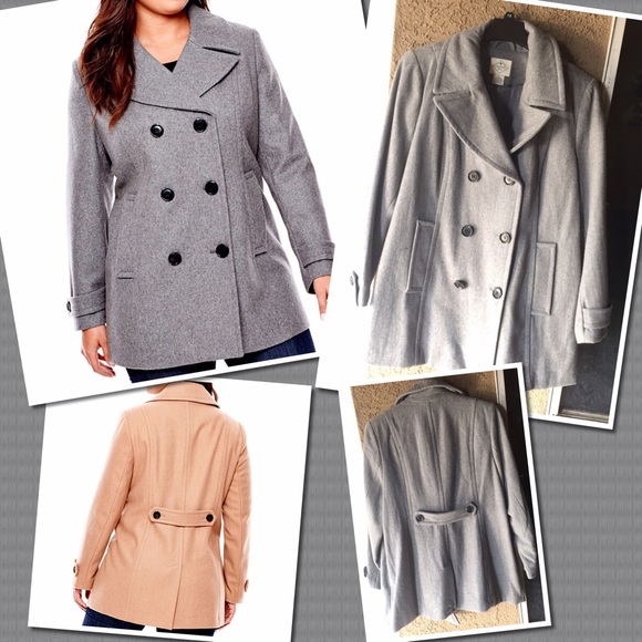 St. John's Bay® Wool-Blend Pea Coat - Plus size