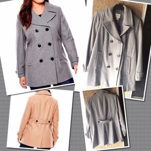 St. John's Bay® Wool-Blend Pea Coat - Plus size