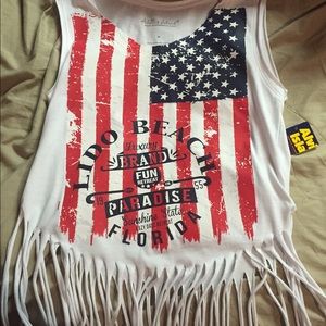 American flag fringe tank from Florida