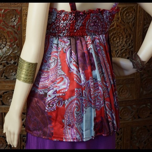 Rampage paisley patterned red sleeveless blouse, M - Picture 2 of 4