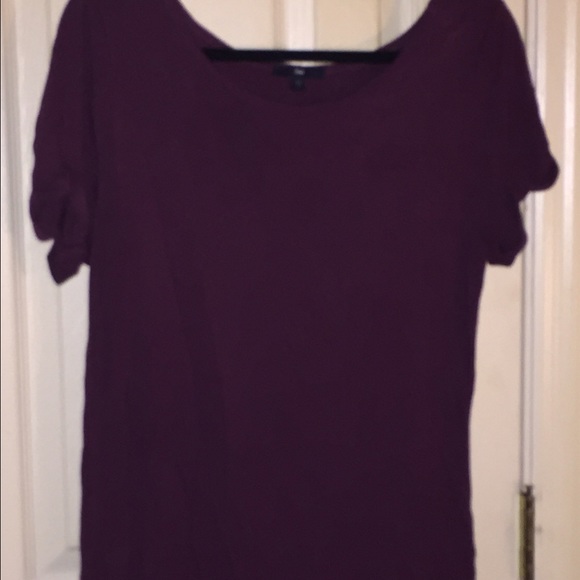 Rayon Gap Tee Maroon