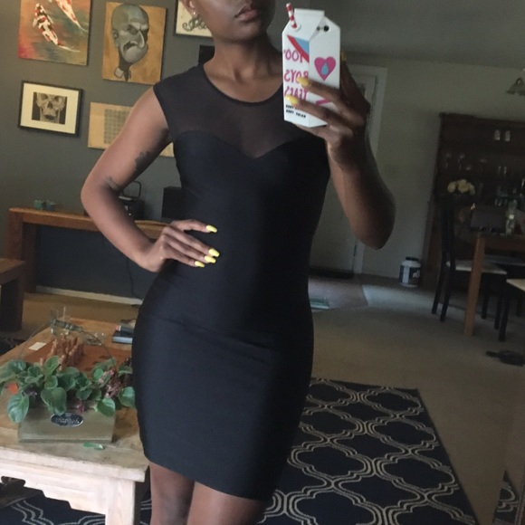Black mesh dress