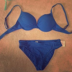 NWT royal blue padded bikini