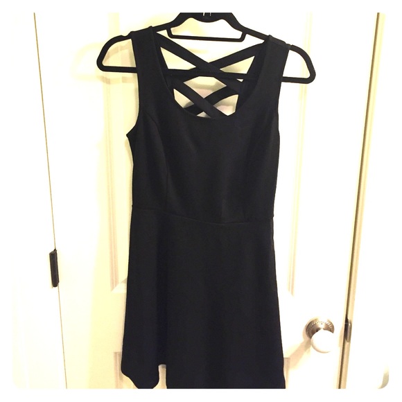 Black dress with criss-cross back