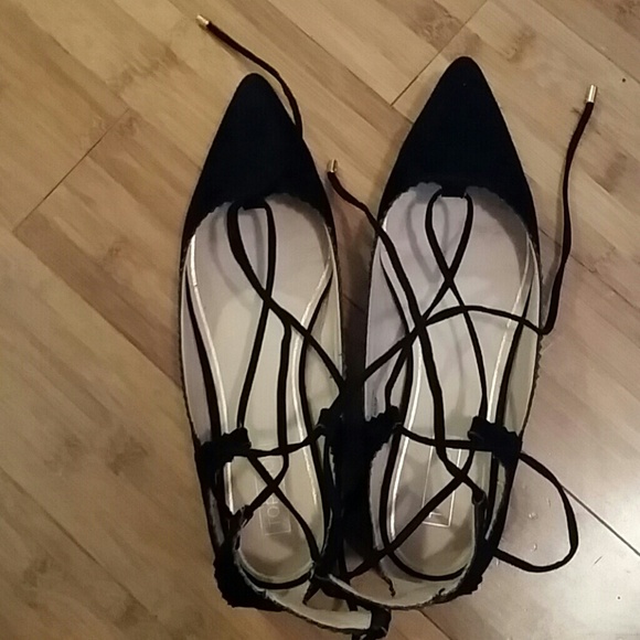 Topshop Shoes - Topshop lace up ballet flats