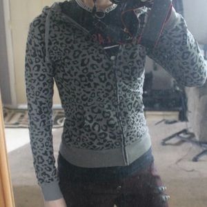 Grey black leopard print jacket