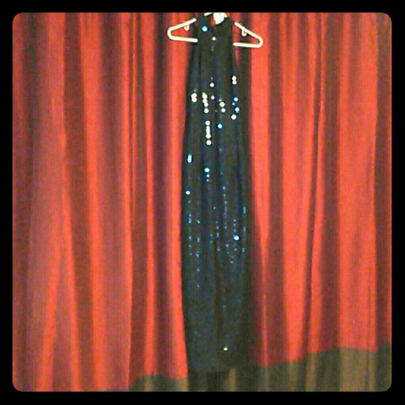 ROBERTA SLEEVELESS BLACK SEQUINS DRESS 13/14