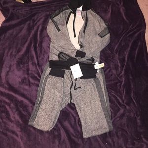 Black and grey marled jumpsuit